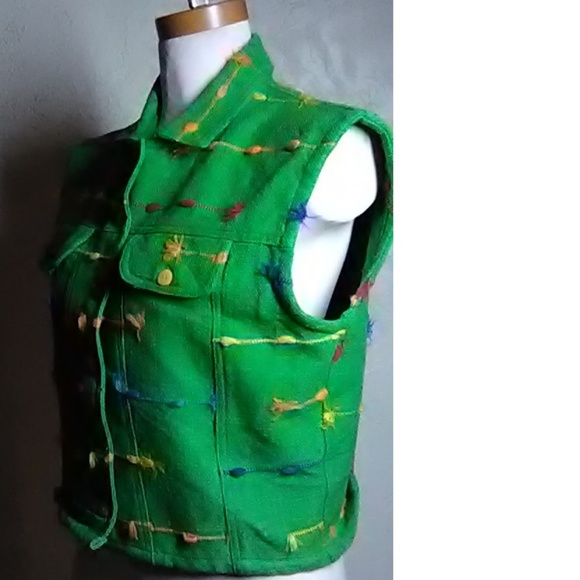 Ana's Fashion NWOT Green Cotton Vest Size XL - Picture 4 of 7